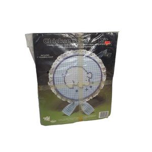 VTG Chicken Scratch Kit, 3001 Le Pig, Blue Gingham Fabric, Valiant Crafts